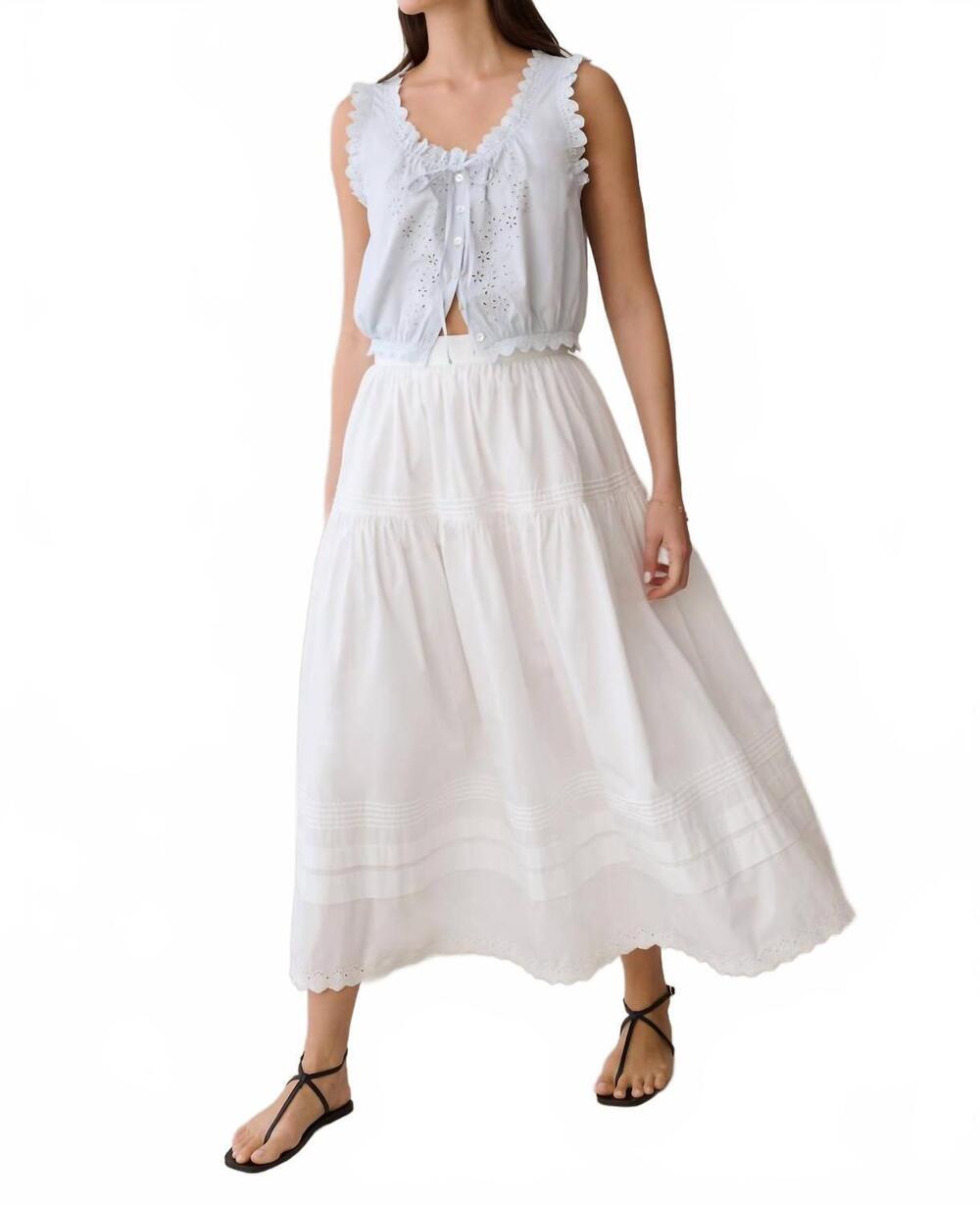 NEW FEW MODA shelby cotton top in blue alice